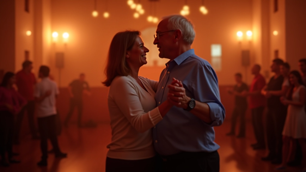 Social dance evening with couples dancing