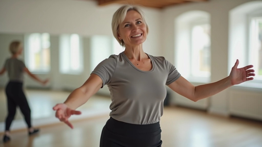 Instructor demonstrating bachata basic step with hands positioned correctly for rhythm